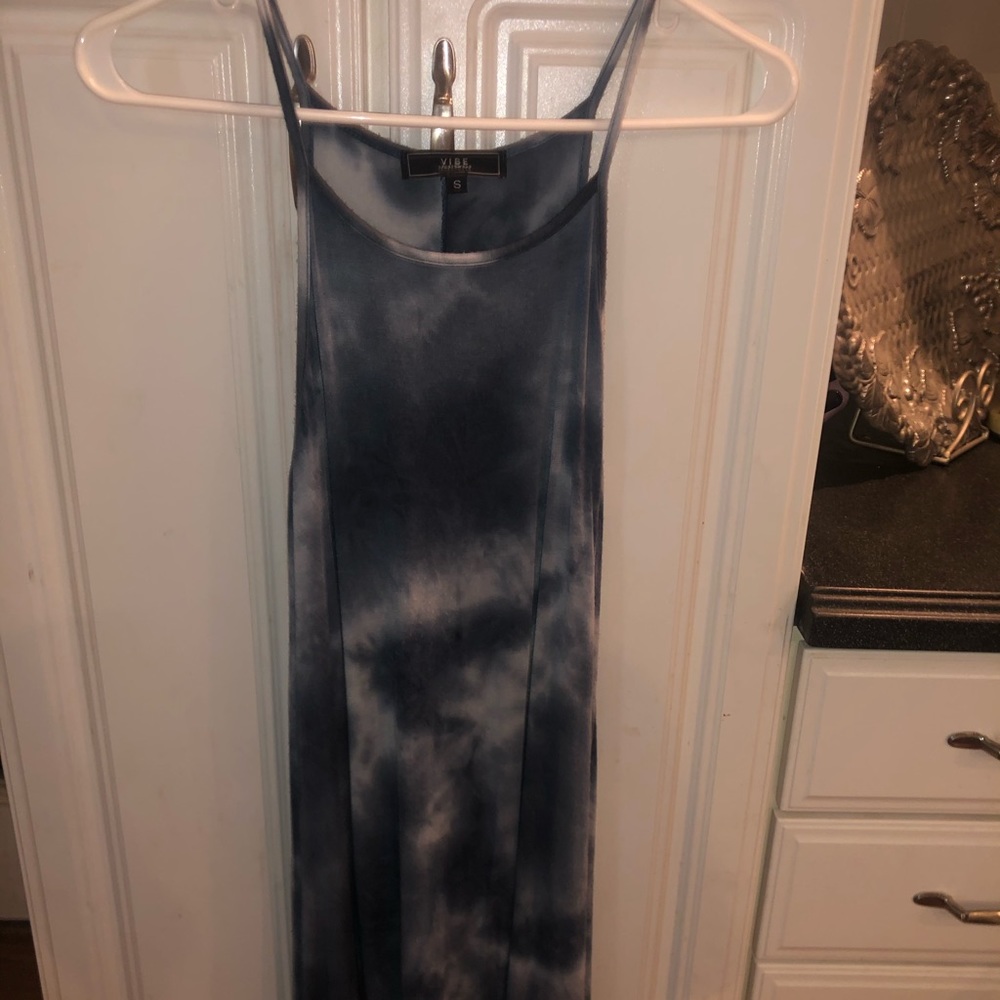 Black and white tie dyed dress